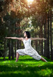 Photo: Yoga warrior pose in park Yoga warrior pose in park