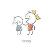 The girl comforted the crying boy