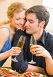 Cheerful couple with champagne