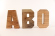 ABO text animation with wood letter version 1