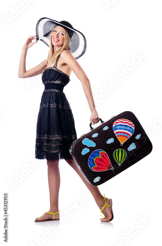 Photo: Woman preparing for beach vacation Woman preparing for beach vacation