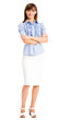 Full body of cheerful businesswoman, isolated