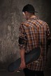 Young man with a skateboard