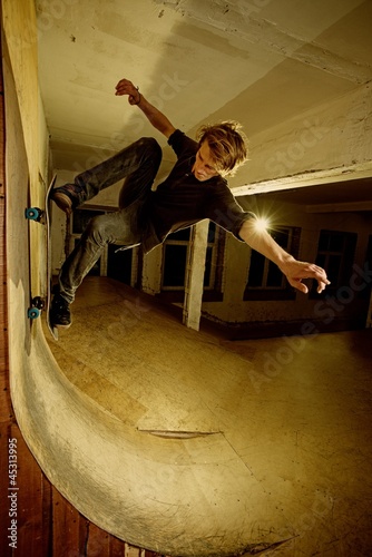 Photo: Skater doing a trick Skater doing a trick