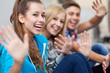 Photo: Friends waving Friends waving