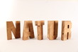 NATUR text animation with wood letter version 2