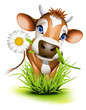 Vetor: Jersey cow in grass Jersey cow in grass
