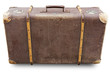 Old suitcase isolated. Clipping path included.