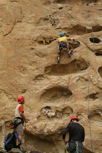 Photo: Potholes, climbers on rock face Potholes, climbers on rock face