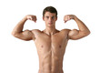 Muscular Man Flexing His Biceps