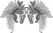 wing with floral