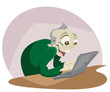 Vector: Man on computer Man on computer