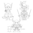 Fantasy heroes, set, contour
