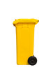 Photo: Large yellow trash can, side view Large yellow trash can, side view