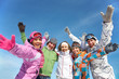 Friends on winter resort