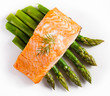 Grilled salmon and vegetables