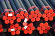 Stacked PVC and steel pipe ready for shipment