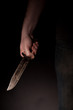 Mann mit großem Messer - Verbrecher