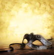 carnival mask with golden background