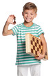 Boy with chessboard