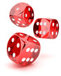 Red tranparent dices