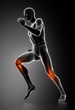 Runing man with highlighted knee bones