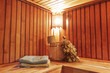 Sauna with ready accessories for washing