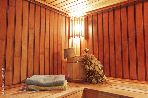 Photo: Sauna with ready accessories for washing Sauna with ready accessories for washing