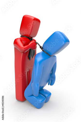 Illustration: Conflict between two businessmen Conflict between two businessmen