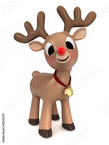 Illustration: 3d render of a christmas reindeer 3d render of a christmas reindeer