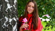 Video: Beautiful girl posing with rose. Beautiful girl posing with rose.