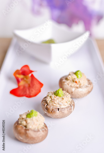 Photo: raw food mushrooms with filling raw food mushrooms with filling