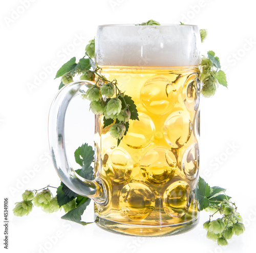 Photo: Mug of Beer on white Mug of Beer on white
