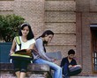 Group of Indian / asian college students in campus.