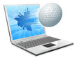 Vector: Golf ball laptop screen concept Golf ball laptop screen concept