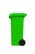 Photo: Large green trash can, side view Large green trash can, side view