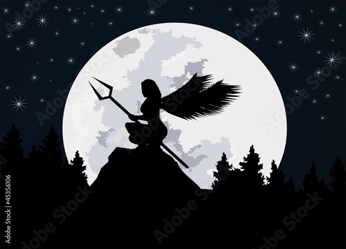 Vector: immortals - moon night forest immortals - moon night forest