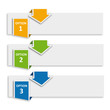 Vector faq labels, three options with arrows