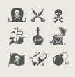 pirates accessory set of icon vector illustration