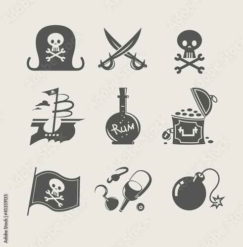 Vector: pirates accessory set of icon vector illustration pirates accessory set of icon vector illustration