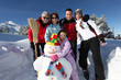 happy family on a winter vacation