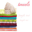 pile of towels for the kitchen on a white background