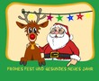 Weihnachtsmann mit Rentier