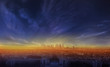 Amazing view of ending storm in the city