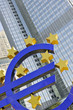 Euro sign outside the European Central Bank (ECB) in Frankfurt a