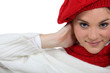 Woman wearing warm clothing