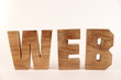 WEB text animation with wooden letters version 1