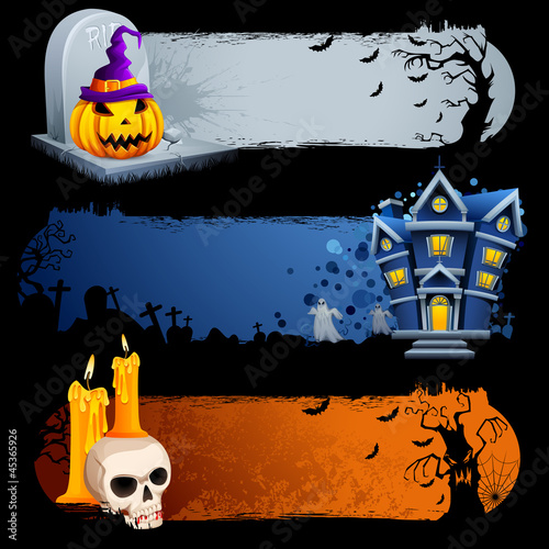 Vector: vector illustration ofcollection of scary Halloween banner vector illustration ofcollection of scary Halloween banner