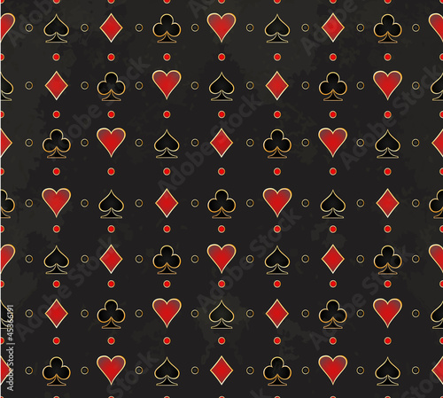 Vector: Seamless background with card suits Seamless background with card suits