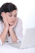Young woman using a laptop computer